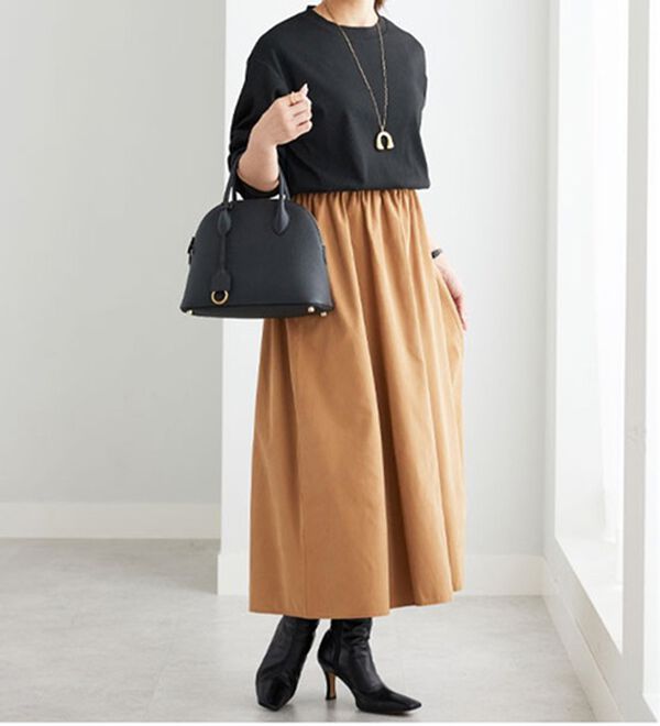 BELLUNA（ベルーナ）の「ドッキングデザインロングワンピース（ドッキングワンピース）」｜詳細画像