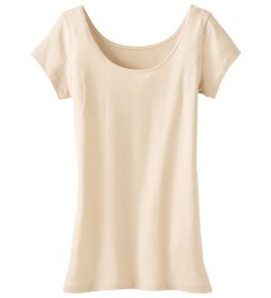 LAVIENNE（ラヴィエンヌ）の「＜さらりラボ＞サラッと涼しい綿混フレンチ（肌着・インナーウェア）」｜ベージュ