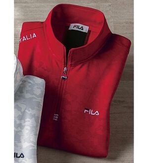 「＜フィラ＞キシリトールハーフジップシャツ（メンズシャツ）」｜ワイン