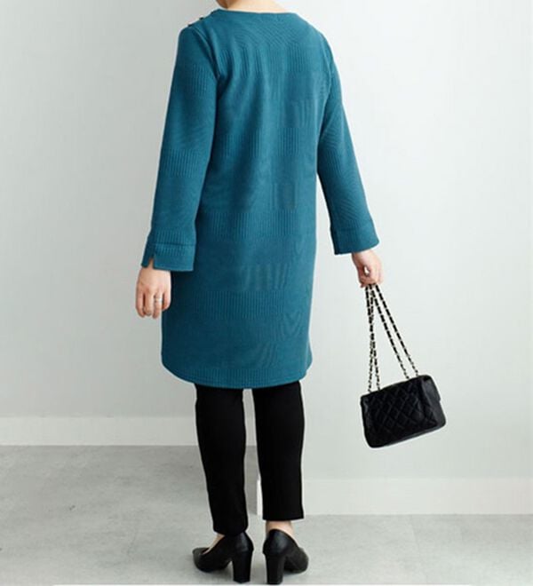 BELLUNA（ベルーナ）の「肩ボタンボーダージャカードワンピース（その他ワンピース）」｜詳細画像