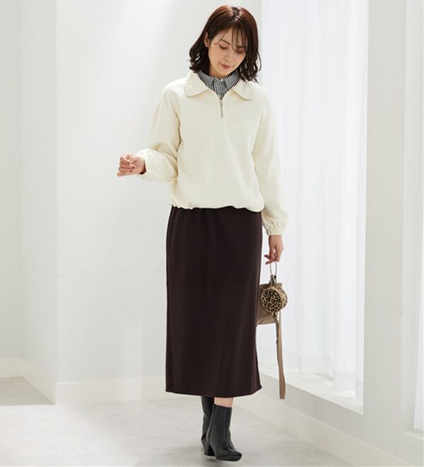 BELLUNA（ベルーナ）の「ふんわり起毛素材ナロースカート（ロングスカート）」｜詳細画像