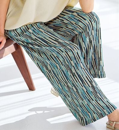 BELLUNA（ベルーナ）の「楊柳サラサラ素材プリントイージーパンツ（フルレングスパンツ）」