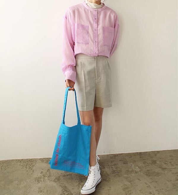 GeeRA（ジーラ）の「シアー素材ストライプマルチウェイシャツ（シャツ）」｜詳細画像