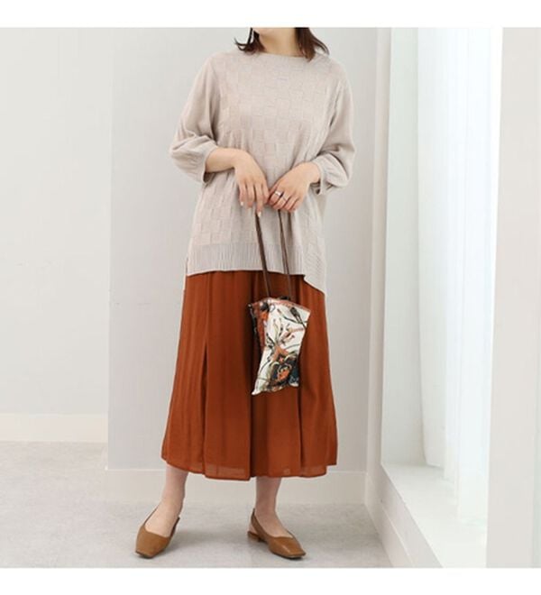 BELLUNA（ベルーナ）の「格子柄ニットプルオーバー（ニット・セーター）」｜詳細画像