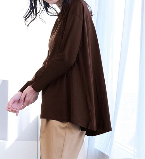 RANAN（ラナン）の「＜ＢＣ＞綿１００％ひんやりフレアーシルエットチュニック（カットソー）」｜詳細画像