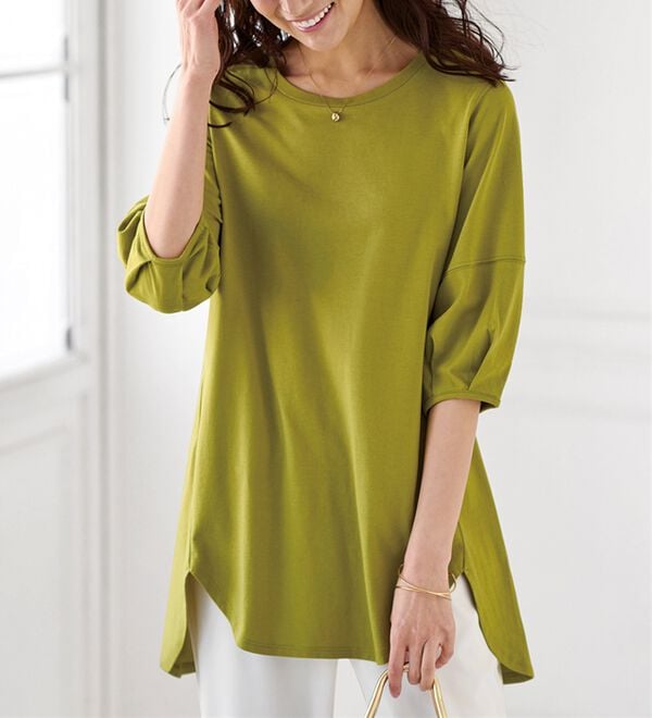 BELLUNA（ベルーナ）の「スリットデザインふんわり袖チュニック（チュニック）」｜詳細画像