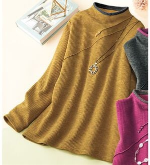 ルフラン（ルフラン）の「上品ジャカードプルオーバー（カットソー）」｜マスタード