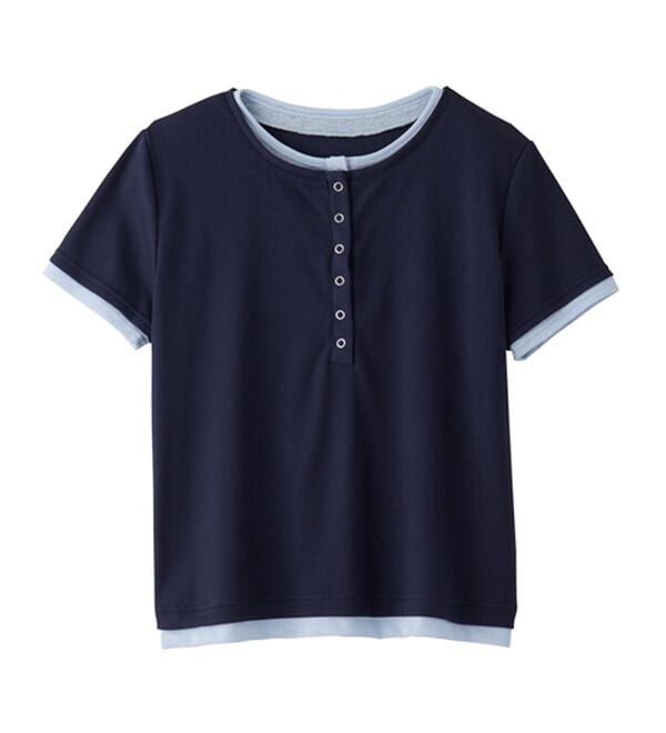 レイヤード風ヘンリーネックTシャツ - ベルーナ【公式】