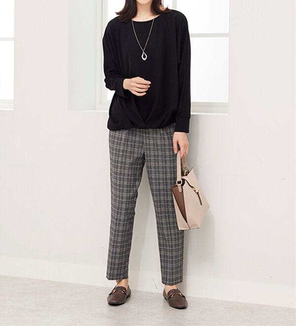 BELLUNA（ベルーナ）の「サマ見え(スーパーウォーム)ウール調素材美脚テーパードパンツ（テーパードパンツ）」｜詳細画像