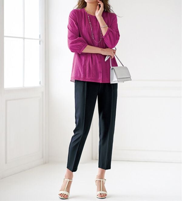 BELLUNA（ベルーナ）の「サラサラ美脚テーパードパンツ（テーパードパンツ）」｜詳細画像