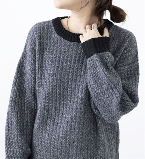 BELLUNA（ベルーナ）の「メランジ調配色ニットプルオーバー（ニット・セーター）」｜詳細画像
