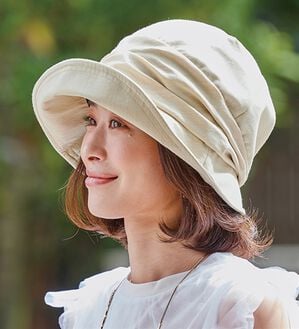 「小顔見えＵＶクロッシェ（帽子）」｜アイボリー