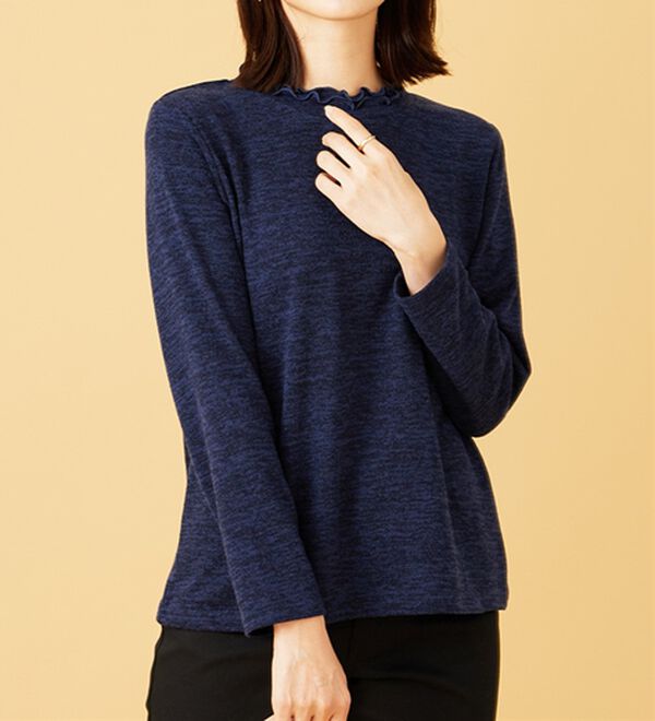 BELLUNA（ベルーナ）の「【2点セット】裏起毛素材衿デザインアンサンブル（アンサンブル）」｜詳細画像