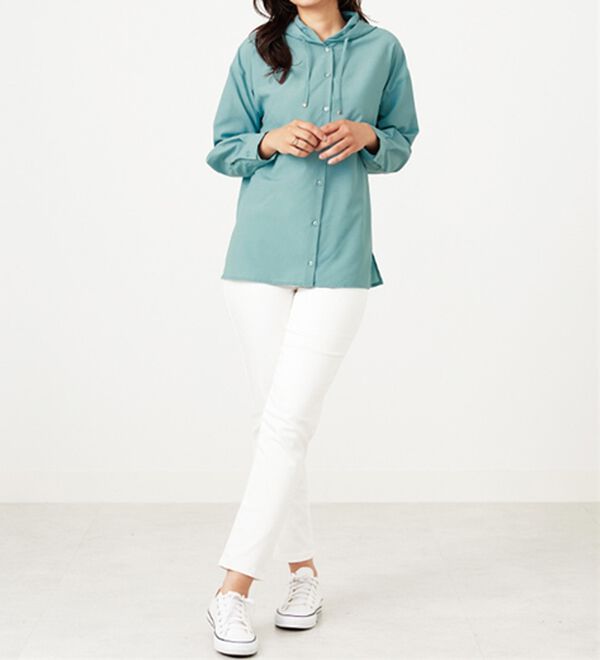 BELLUNA（ベルーナ）の「シアー素材フードデザインシャツ（シャツ）」｜詳細画像