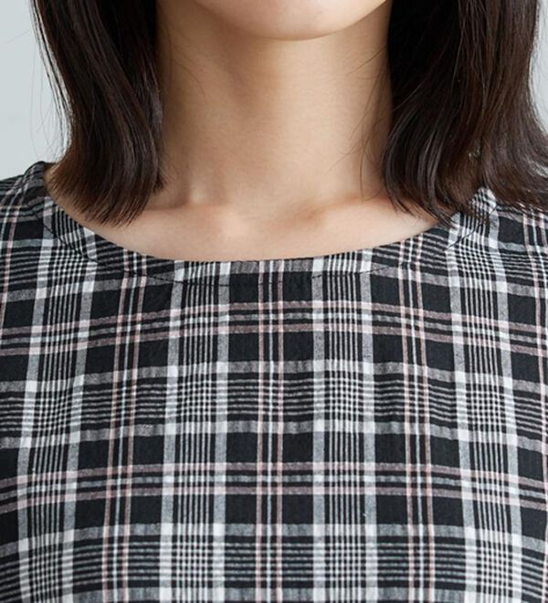 BELLUNA（ベルーナ）の「サッカーチェック切替デザインチュニック（チュニック）」｜詳細画像