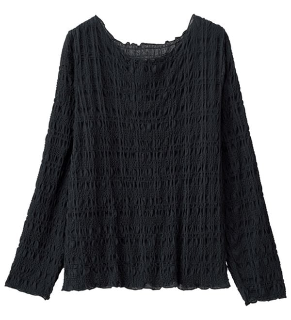 RANAN（ラナン）の「シャーリングプルオーバー（カットソー）」｜ブラック