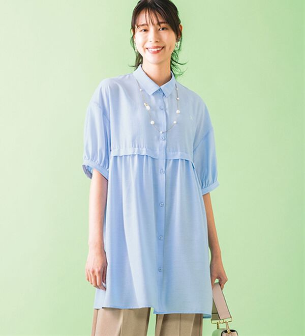 ルフラン（ルフラン）の「【ａ・Ａ・Ｐ】楊柳素材の涼やかブラウス（ブラウス）」｜サックス