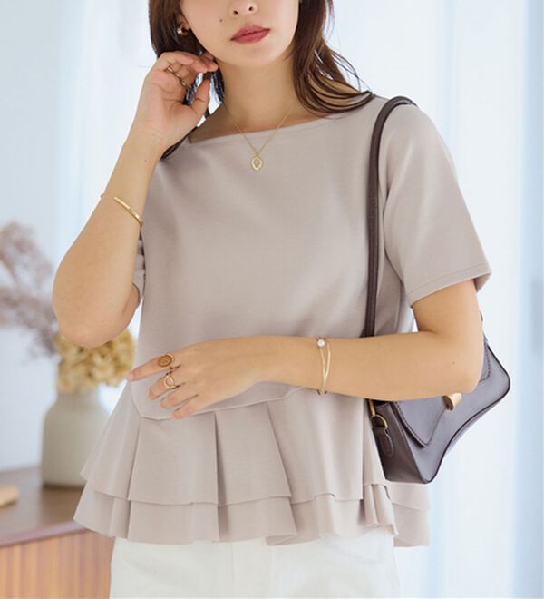 alotta（アロッタ）の「スクエアネックティアードトップス（カットソー）」｜詳細画像