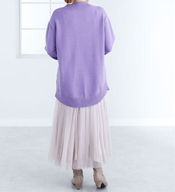 BELLUNA（ベルーナ）の「パッチワーク調ケーブルニットチュニック（チュニック）」｜詳細画像