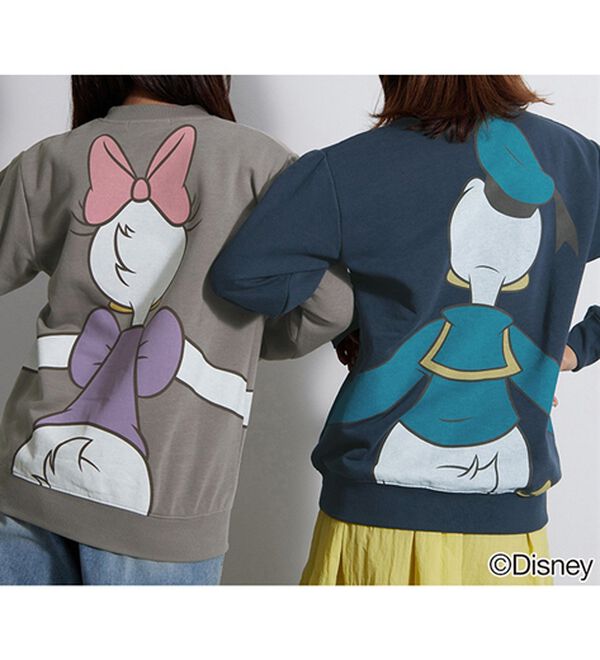 BELLUNA（ベルーナ）の「＜Ｄｉｓｎｅｙ＞【ドナルド＆デイジー】抱き着きプリント裏起毛トレーナー（カットソー）」｜詳細画像