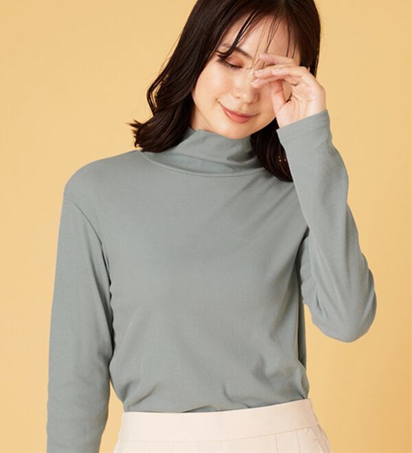 BELLUNA（ベルーナ）の「素肌想いの綿１００％シアープルオーバー（カットソー）」｜詳細画像
