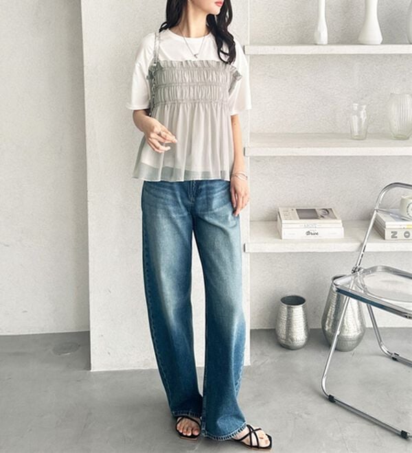 GeeRA（ジーラ）の「シアービスチェドッキングＴシャツ（カットソー）」｜詳細画像