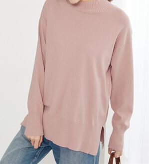 BELLUNA（ベルーナ）の「【新色追加】もちもち素材ハイネックニットプルオーバー（ニット・セーター）」｜ピンク