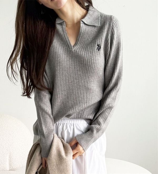 GeeRA（ジーラ）の「【U.S. POLO ASSN.】ポロ衿リブニット（ニット・セーター）」｜詳細画像