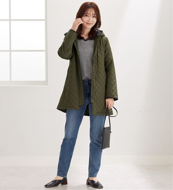 BELLUNA（ベルーナ）の「パイピング使い細見えキルトデザインコート（ロングコート）」｜詳細画像