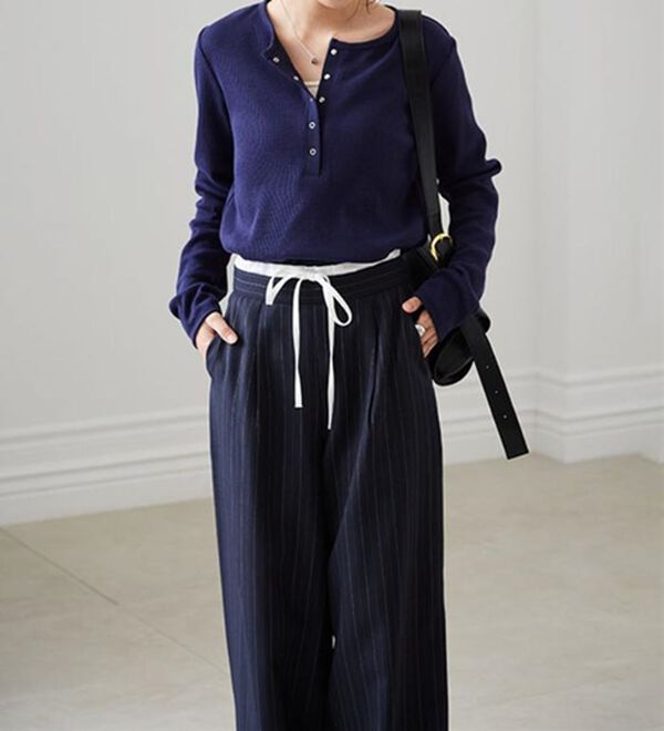 RANAN（ラナン）の「ヘンリーネックワッフルロンＴ（カットソー）」｜詳細画像