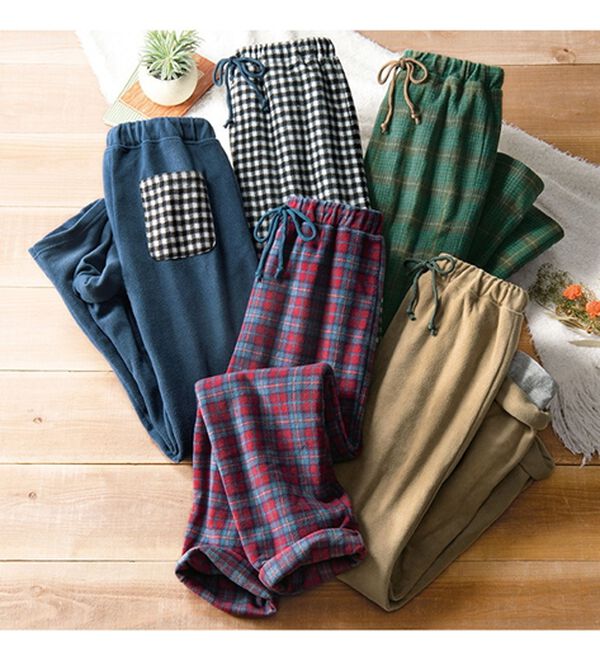 LAVIENNE（ラヴィエンヌ）の「肌側綿１００％あったかフリースボトム（パジャマ・ルームウェア）」｜詳細画像