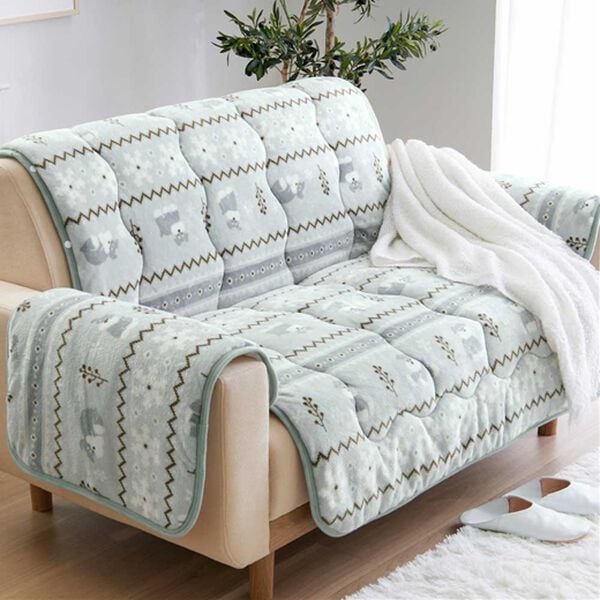 iellio（イエリオ）の「北欧調ボリュームフランネルソファカバー＜抗菌防臭・吸湿発熱・蓄熱・北欧柄・ソファーカバー・センターカバー＞（ソファーカバー）」｜シュナウザー