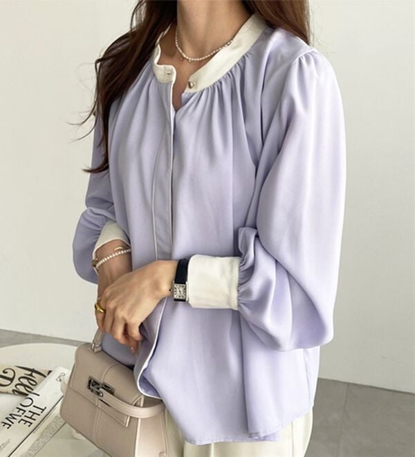 GeeRA（ジーラ）の「前後２ＷＡＹバイカラーブラウス（ブラウス）」｜詳細画像