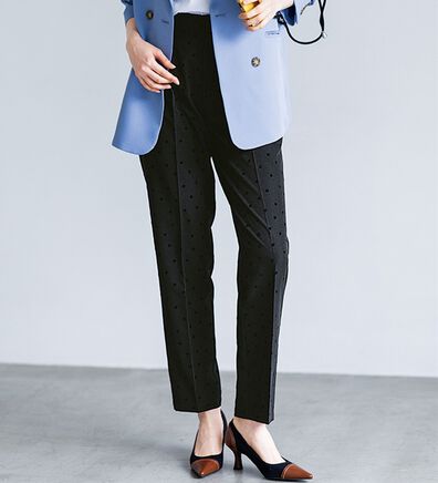 RANAN（ラナン）の「ドット柄プリントテーパードパンツ（フルレングスパンツ）」