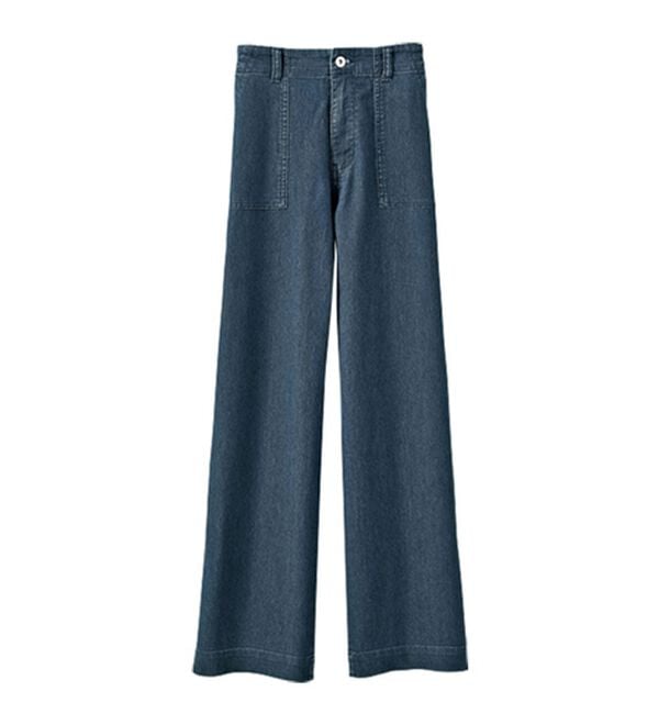 BELLUNA（ベルーナ）の「新感覚！メッシュデニムワイドパンツ（フルレングスパンツ）」｜詳細画像