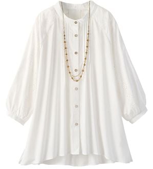 ルフラン（ルフラン）の「大人可愛い。刺しゅうレースブラウス（ブラウス）」｜オフホワイト