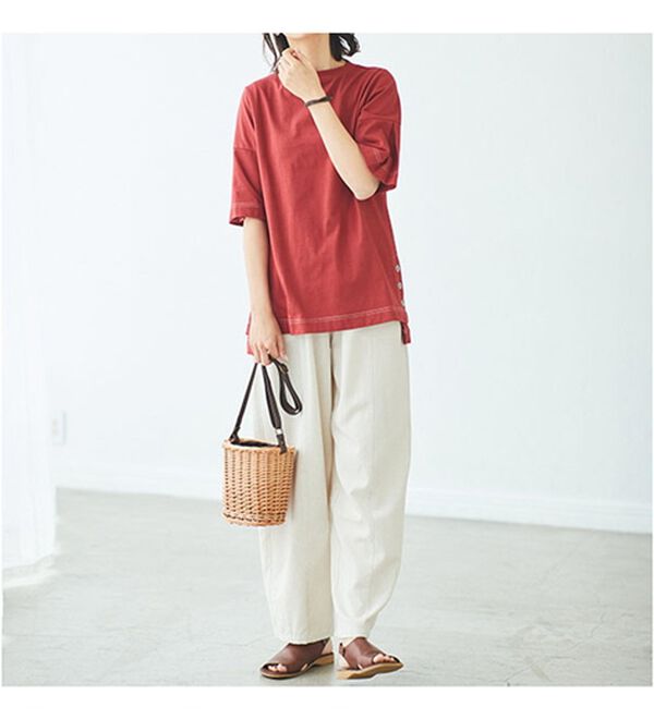 BELLUNA（ベルーナ）の「ひんやりキシリトール加工綿１００％プルオーバー（カットソー）」｜詳細画像