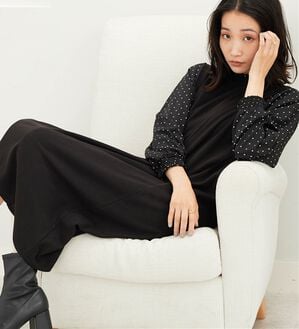 BELLUNA（ベルーナ）の「フリル衿異素材切替ワンピース（その他ワンピース）」｜詳細画像