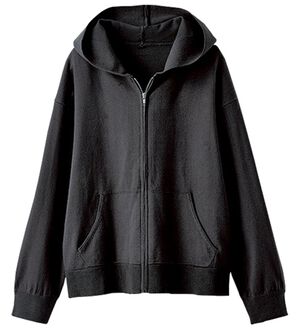 BELLUNA（ベルーナ）の「上品ニット大人顔ジップパーカー（パーカー）」｜チャコール