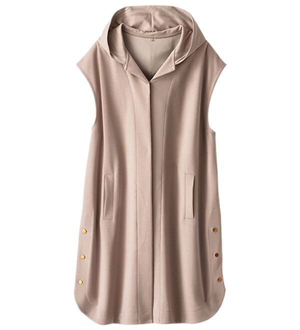 BELLUNA（ベルーナ）の「柔らかとろみ素材裾ボタンロングジレ（ジレ）」｜詳細画像