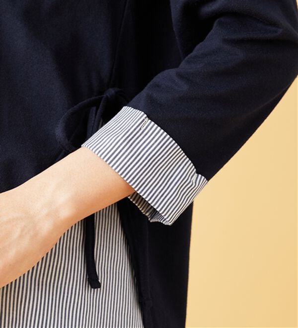 BELLUNA（ベルーナ）の「サイドリボンデザイン異素材切替チュニック（チュニック）」｜詳細画像