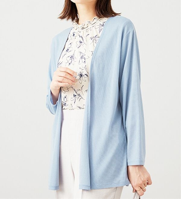 2点セット】花柄プルオーバー＆カーデアンサンブル - ベルーナ