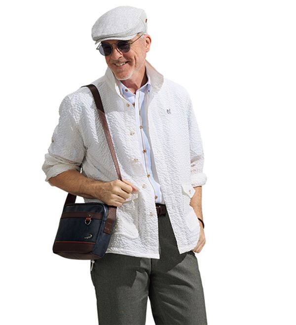 「＜コムルヴァン・オム＞麻入り爽快スタイリッシュブルゾン（メンズブルゾン）」｜詳細画像