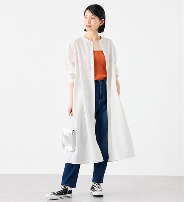 Viola e Viola（ヴィオラ エ ヴィオラ）の「【イージーケア】お手入れ簡単羽織に使えるシャツワンピ（シャツワンピース）」｜詳細画像