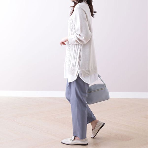 BELLUNA（ベルーナ）の「ケーブル柄布帛切替チュニック（チュニック）」｜詳細画像