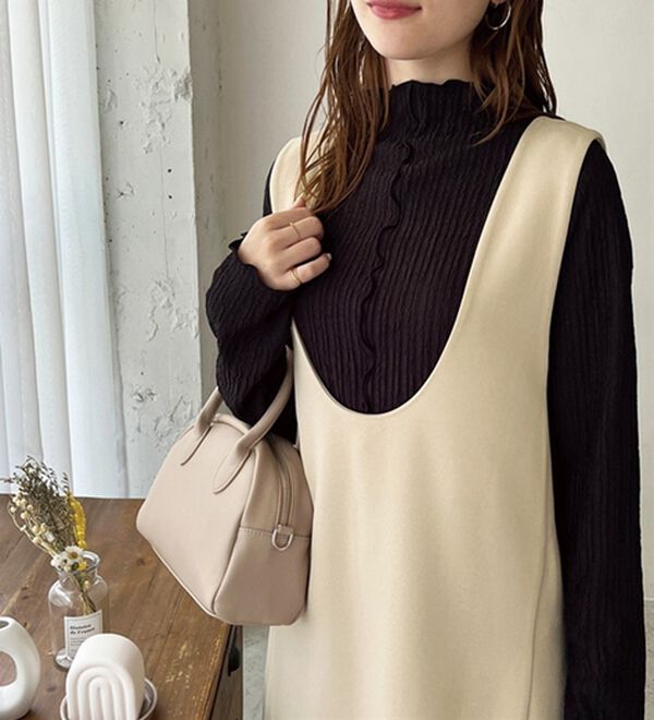 GeeRA（ジーラ）の「楽ちん！ストレッチ前後２ＷＡＹジャンパースカート（ジャンパースカート）」｜詳細画像