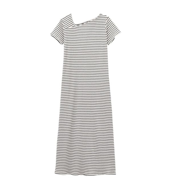 RANAN（ラナン）の「アシメネックハーフスリーブリブワンピース（その他ワンピース）」｜詳細画像