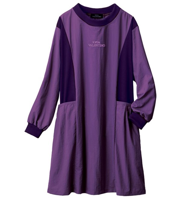 ルフラン（ルフラン）の「【２色組】【Ｓ．Ｖ】異素材使い上品ナイロンかっぽう（パジャマ・ルームウェア）」｜詳細画像