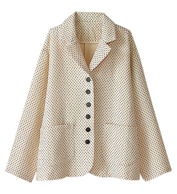 BELLUNA（ベルーナ）の「綿１００％ふんわり３重ガーゼジャケット（その他ジャケット）」｜アイボリー系