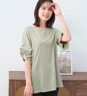 Viola e Viola（ヴィオラ エ ヴィオラ）の「綿１００％袖タックチュニック（チュニック）」｜ミント